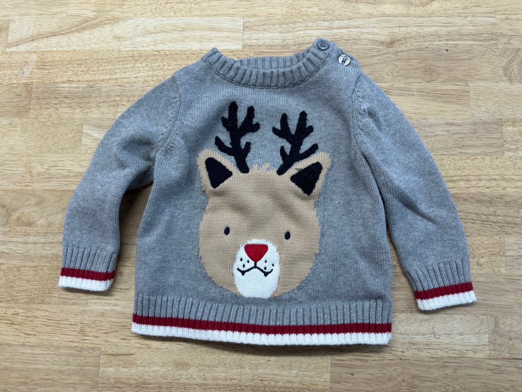 Joe Fresh Reindeer Knit Sweater | Size 12–18M - Nest and Sprout - Consignment