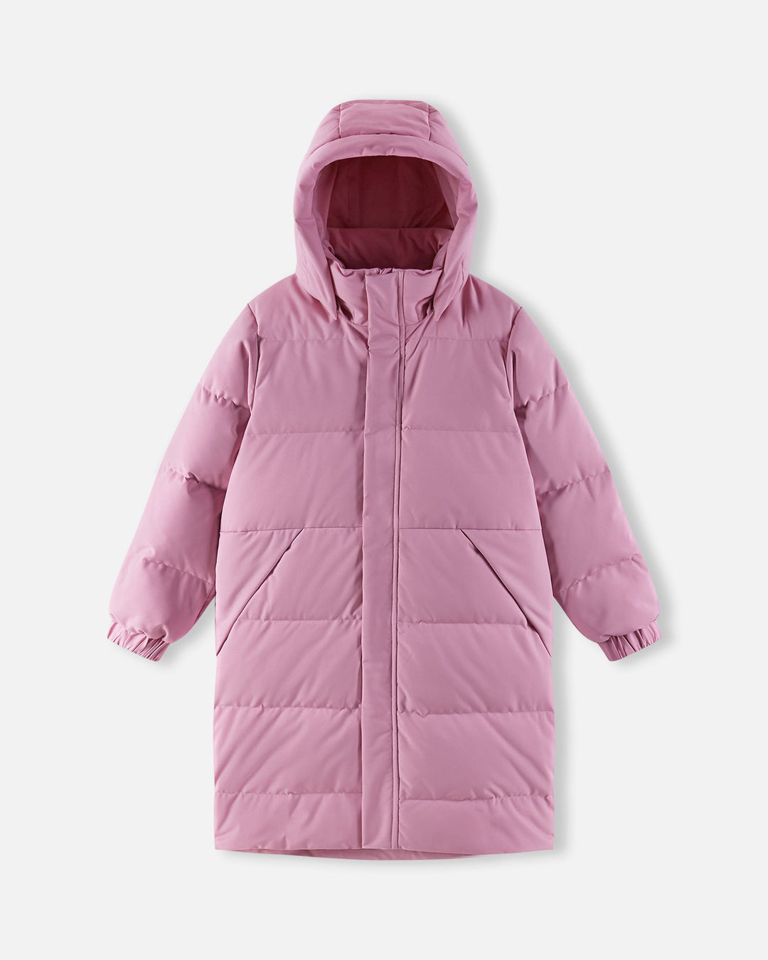 Reima Parkkala Down Jacket – Grey Pink | Kids Long Puffer Winter Coat