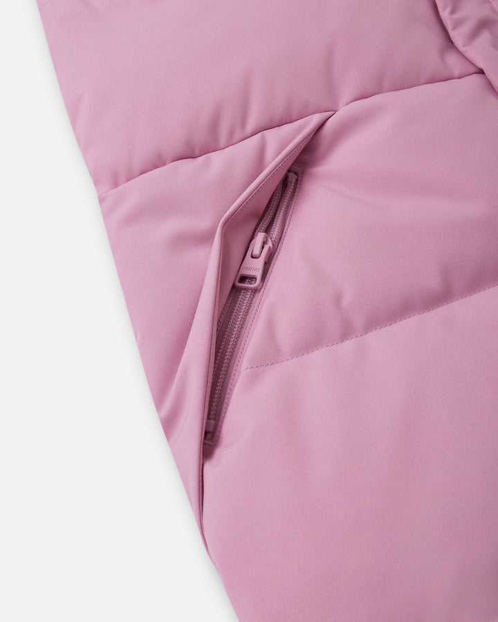 Reima Parkkala Down Jacket – Grey Pink | Kids Long Puffer Winter Coat