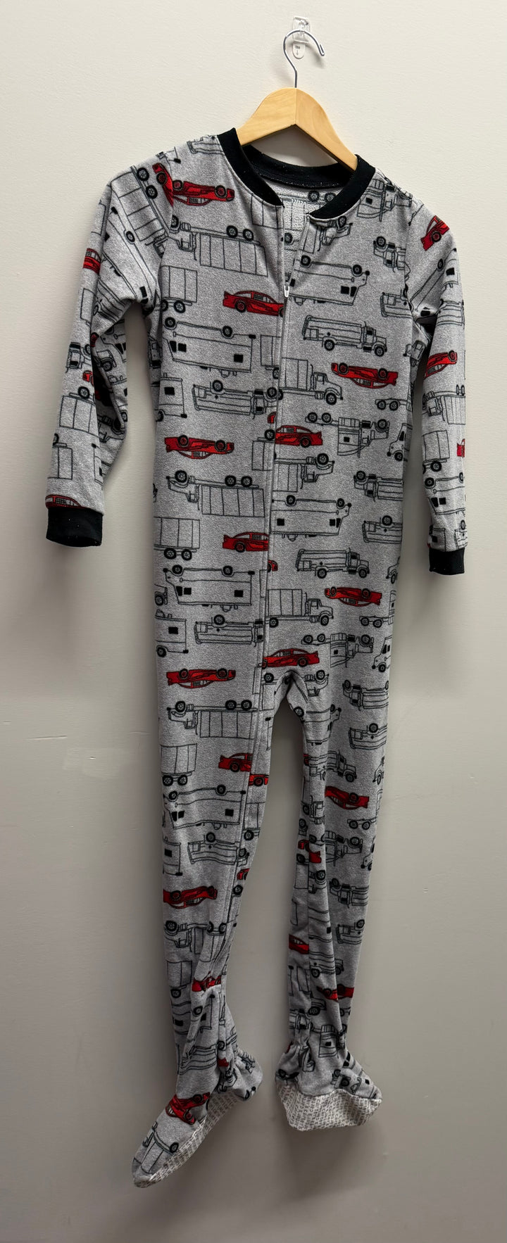 Carter's Truck Print Fleece Footed One-Piece – 12y | Grey
