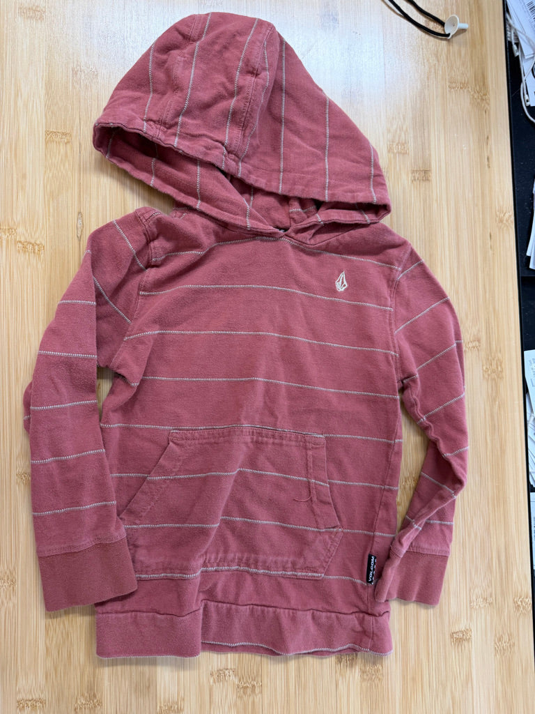 Volcom Striped Hooded Long Sleeve Shirt – 3T | Reddish Orange