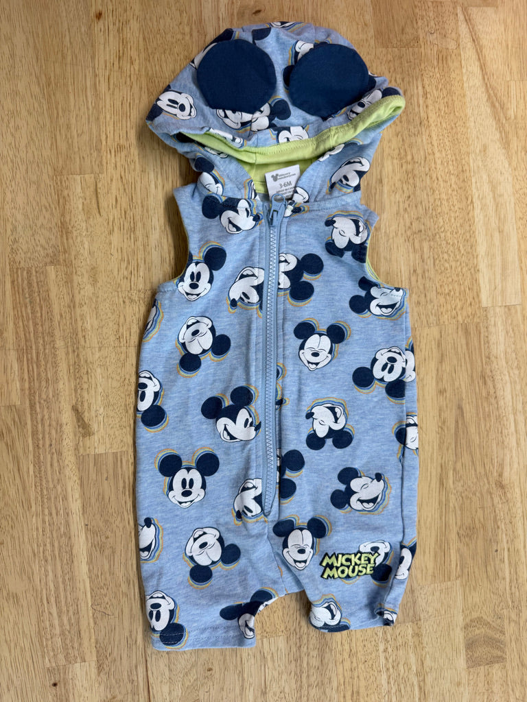 Disney Baby mickey Mouse Hooded Romper – 3-6M | Blue Short
