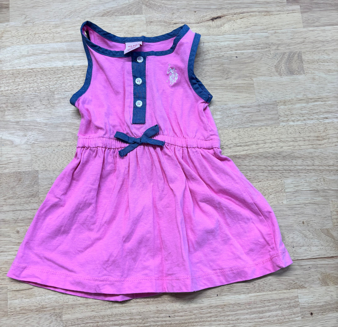 U.S. Polo Assn. Sleeveless Dress – Pink | 12M