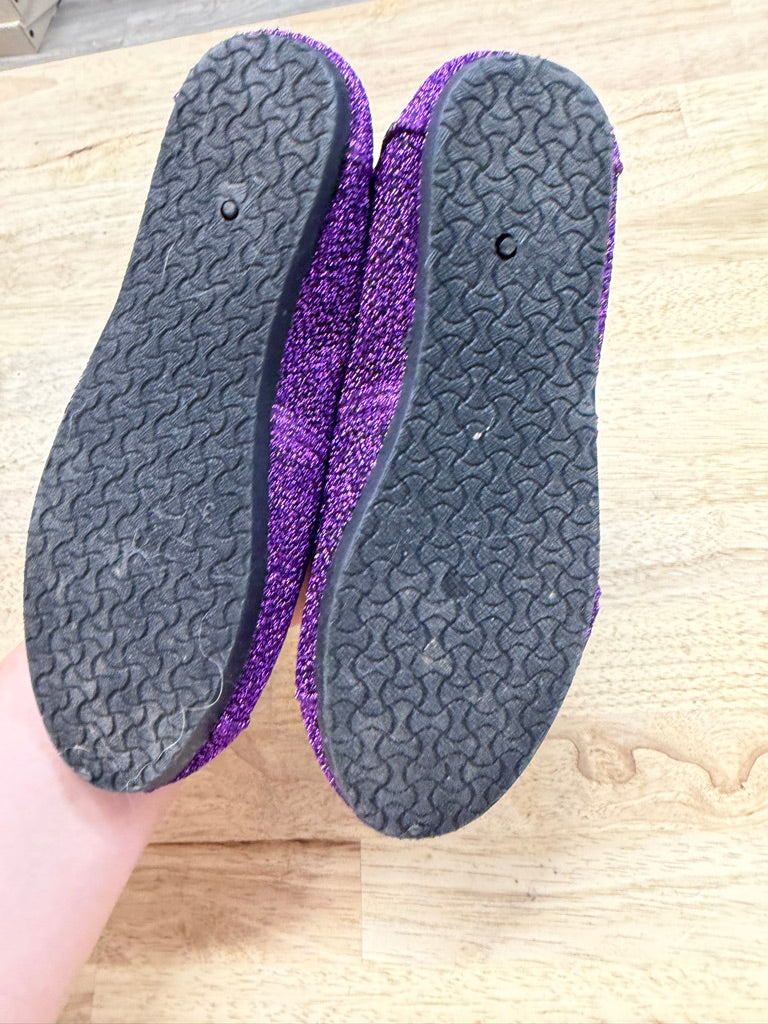 Dawgs Canvas Shoe – Junior 3 | Purple Sequin | Flat