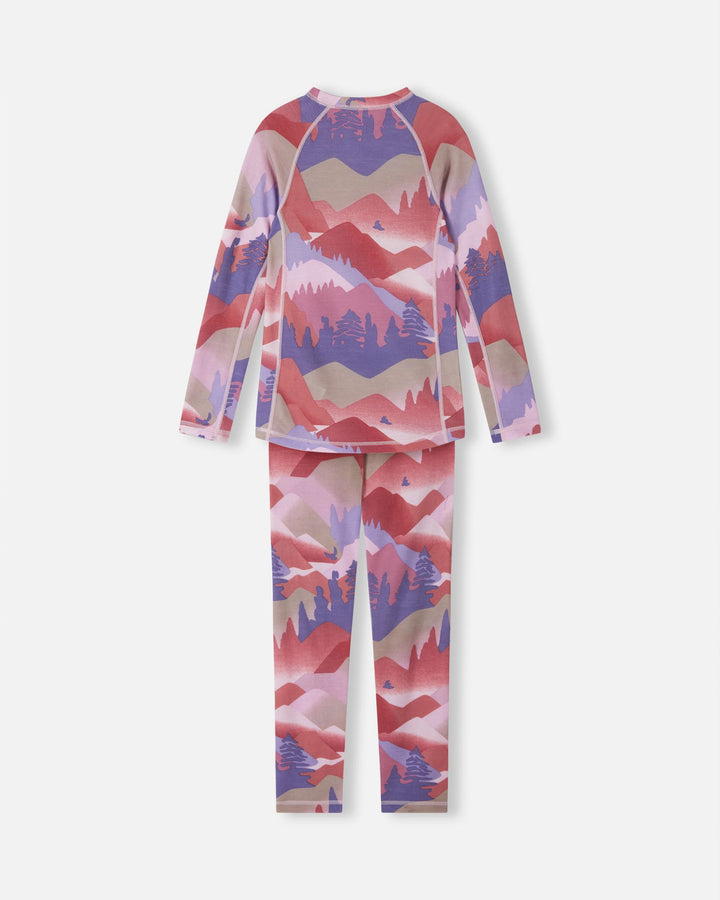 Reima Youth Wool Base Layer Set – Taitoa – Grey Pink 5Y to 14Y