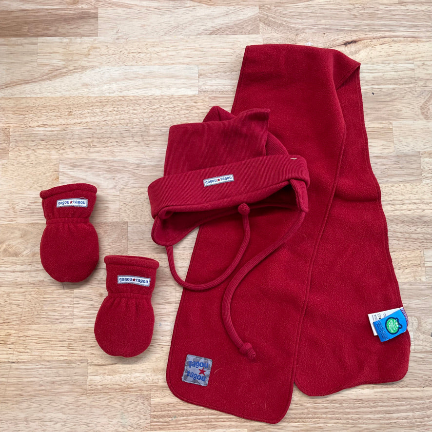 Gagou Tagou 6–12M Winter Accessories Set – Red