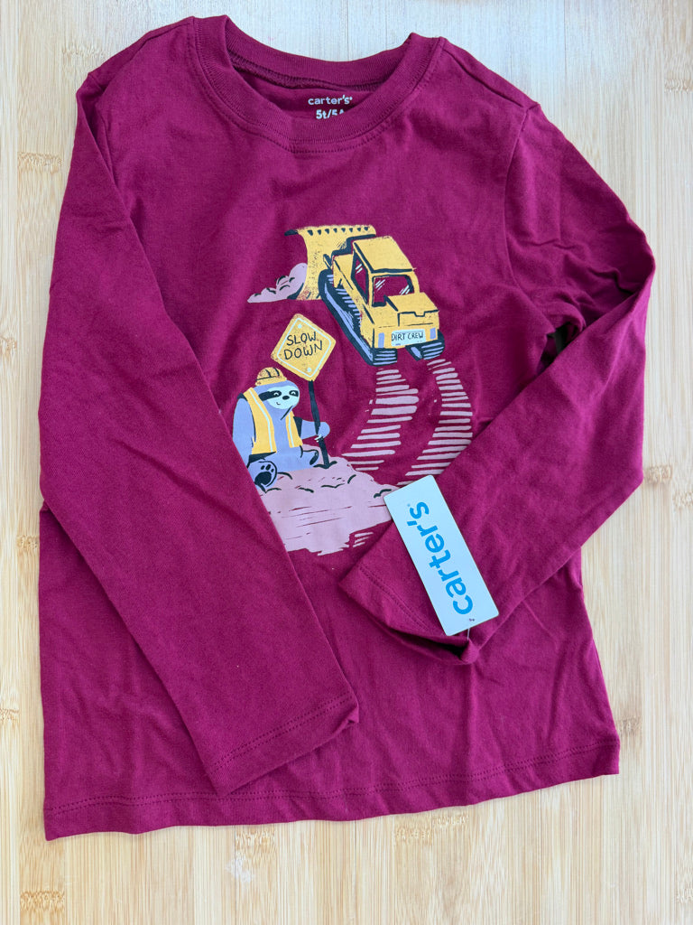 Carter's Burgundy Construction Graphic T-Shirt – 5T