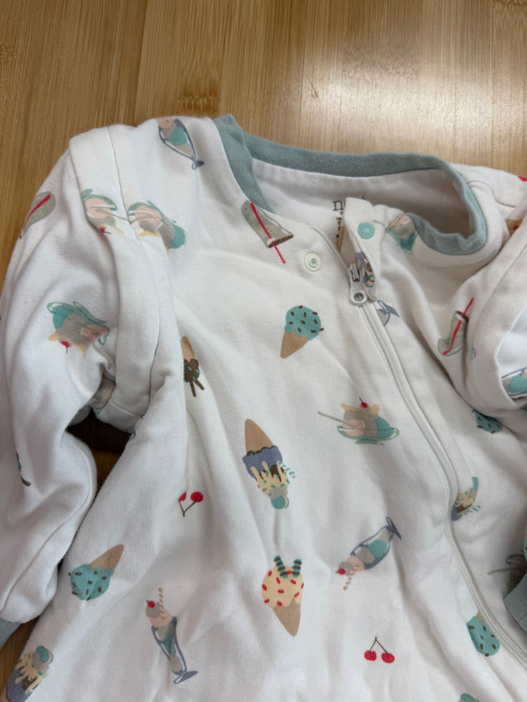 Nest Designs Ice Cream Print Top – 6–18M | White Removable Sleeves | Play