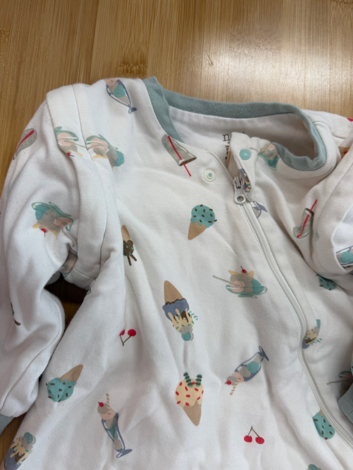 Nest Designs Ice Cream Print Top – 6–18M | White Removable Sleeves | Play