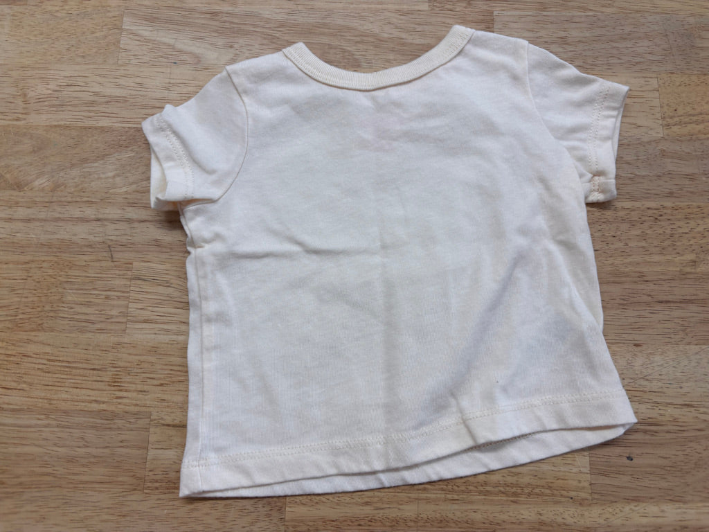 Joe Fresh Cream Short Sleeve Top – 0-3M