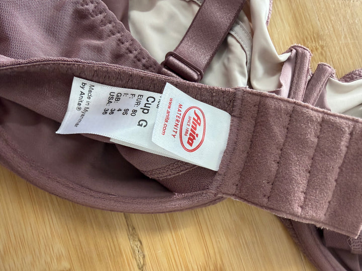 Anita Wired Nursing Bra – 36G | Mauve | Flowered Lace