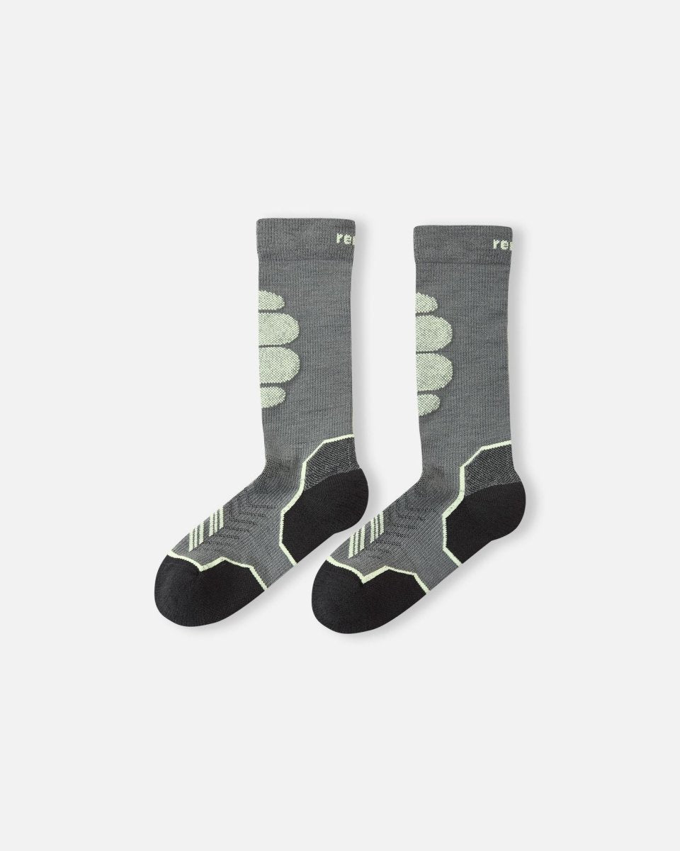 Reima Kids' Merino Wool Ski Socks – Atleetti – Soft Black - Nest and Sprout-Reima