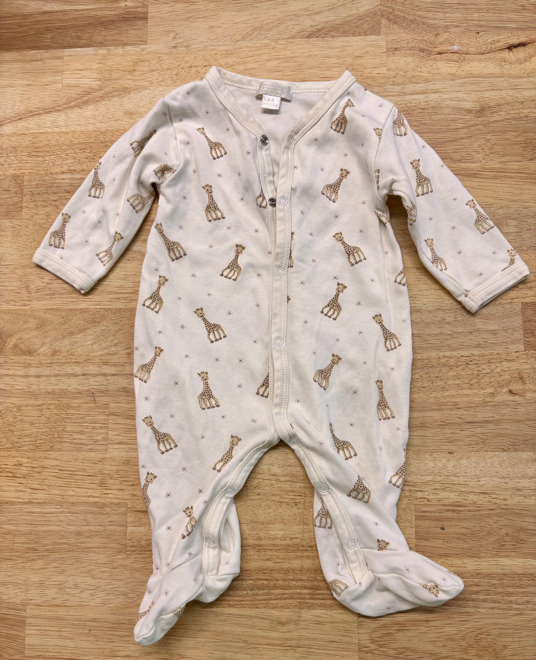 Sophie the Giraffe Sleeper – 3-6M Cream Print