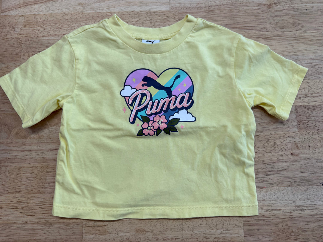 Puma Glitter Logo T-Shirt – One Size | Light Yellow