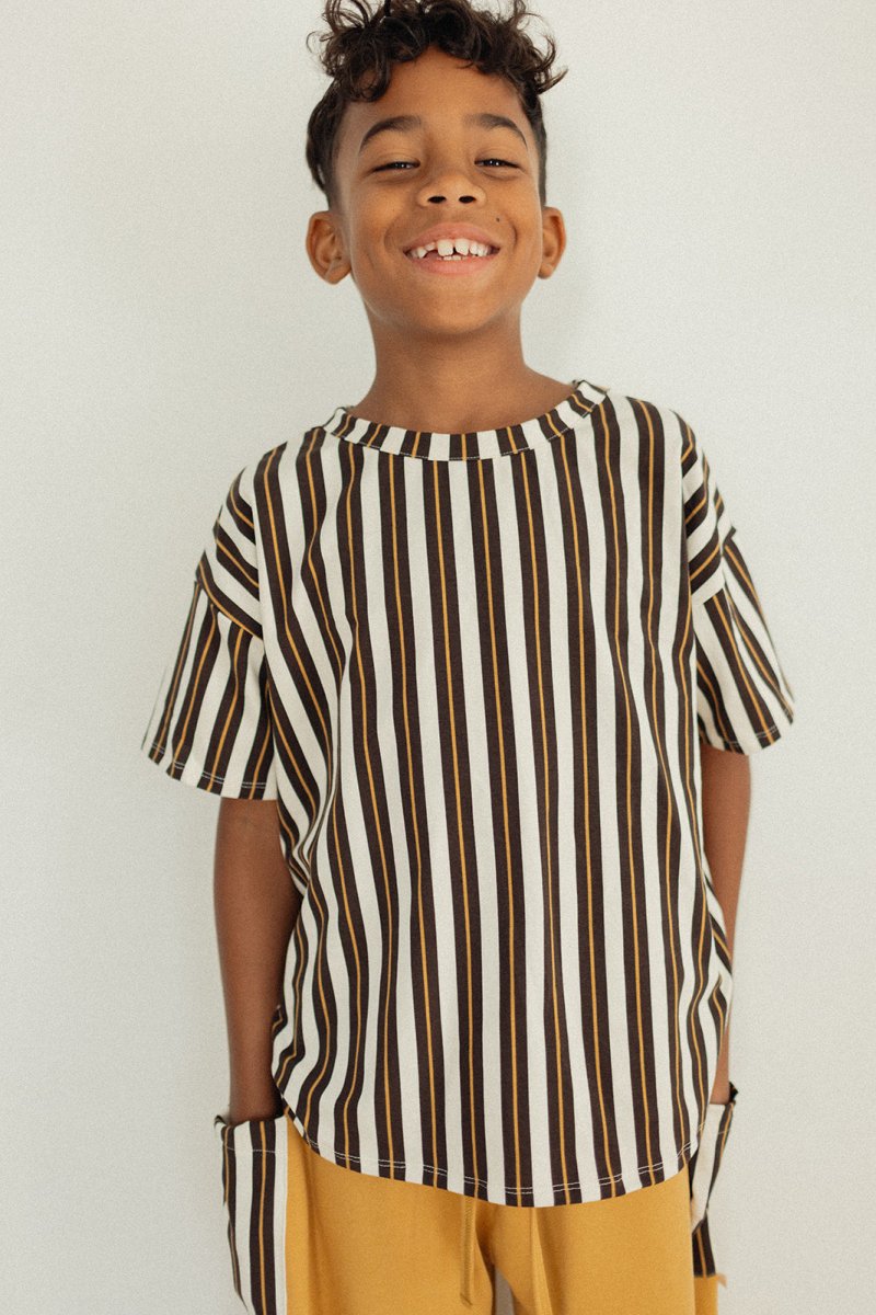 Jax + Lennon Kids Essential Tee | Harvest Stripe 24M - 12Y Final Sale - Nest and Sprout - Jax + Lennon