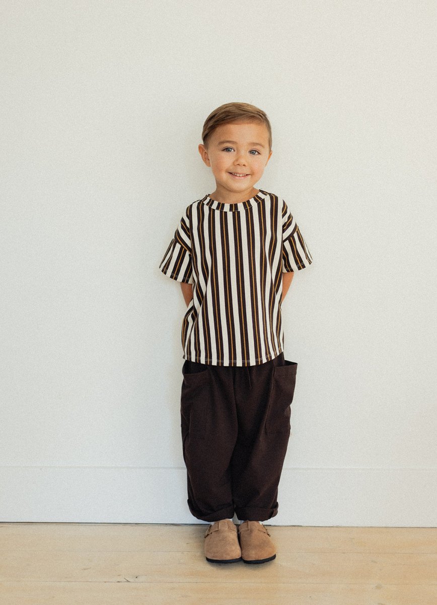 Jax + Lennon Kids Essential Tee | Harvest Stripe 24M - 12Y Final Sale - Nest and Sprout - Jax + Lennon
