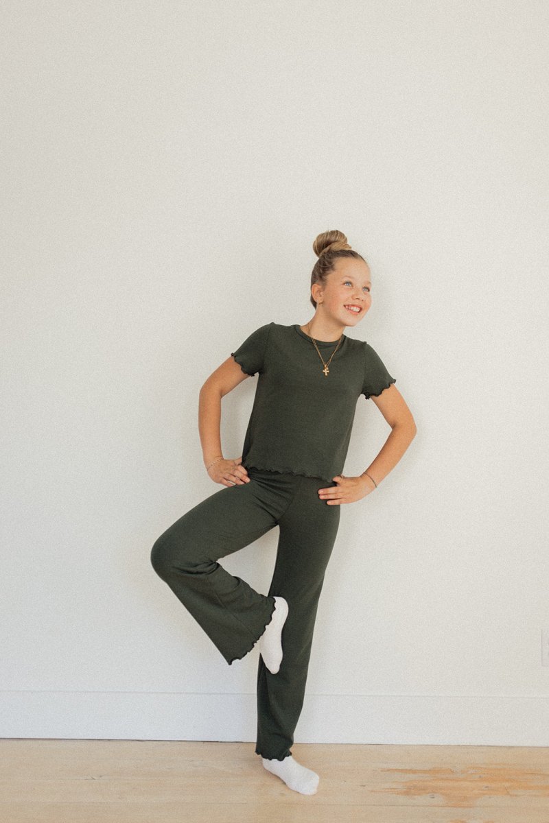Jax + Lennon Lettuce Hem Pants| Cedar Grove | 6/7 - 12/13Y Final Sale - Nest and Sprout - Jax + Lennon