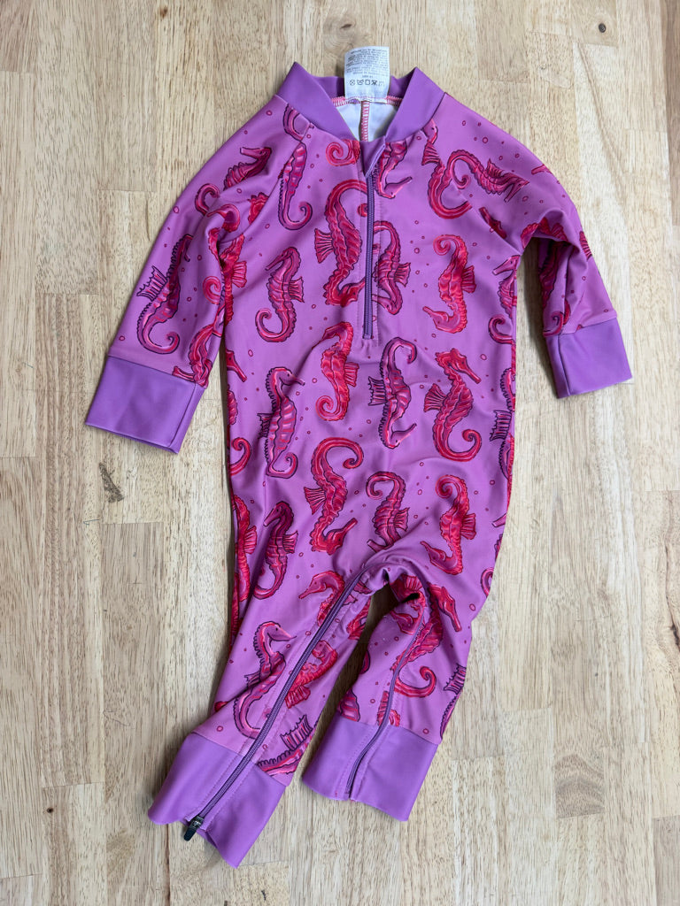 Honeysuckle Seahorse One-Piece – 6–12M | Purple | Play