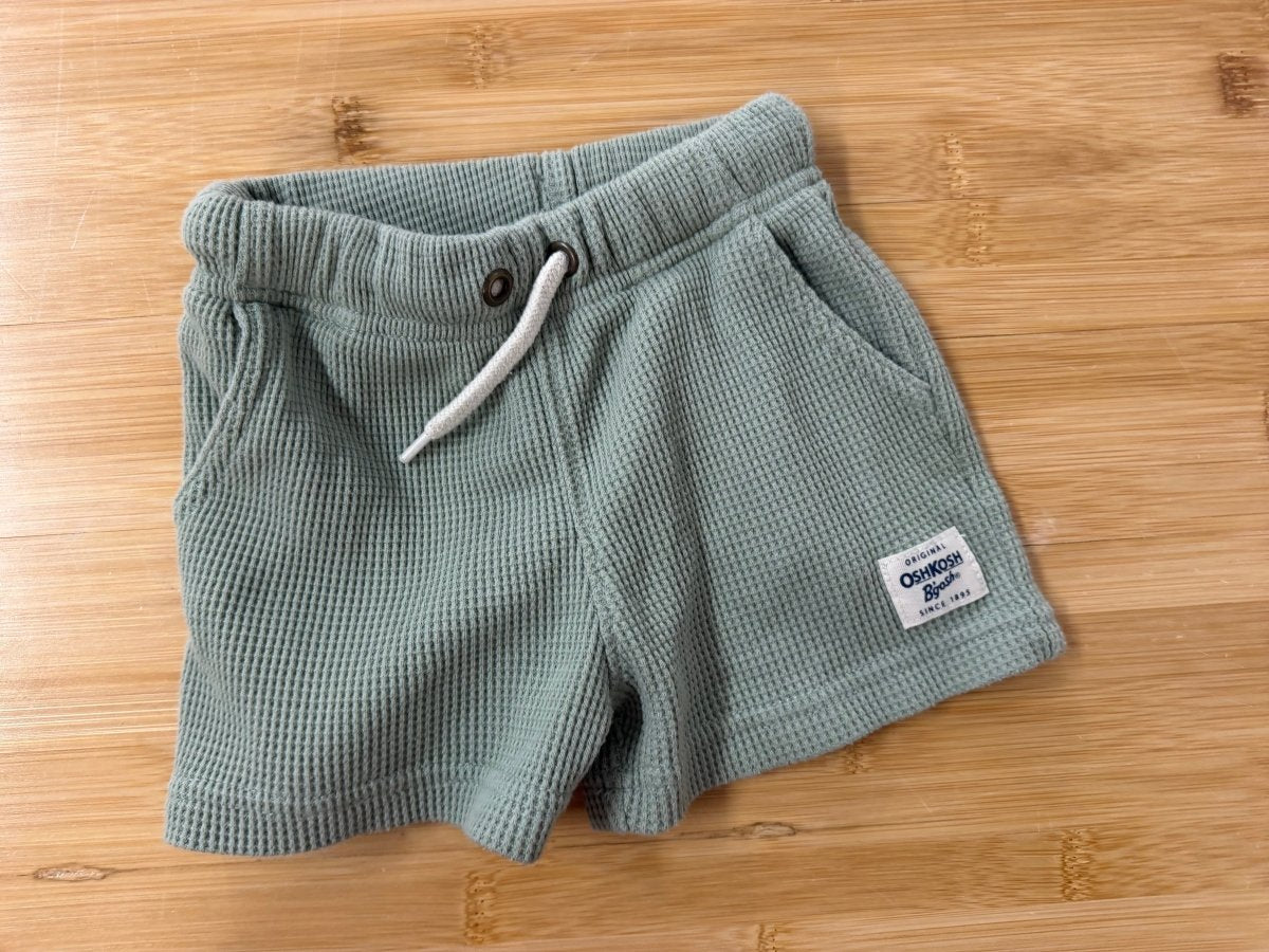 OshKosh Waffle Shorts – 12 Months | Green - Nest and Sprout-Consignment