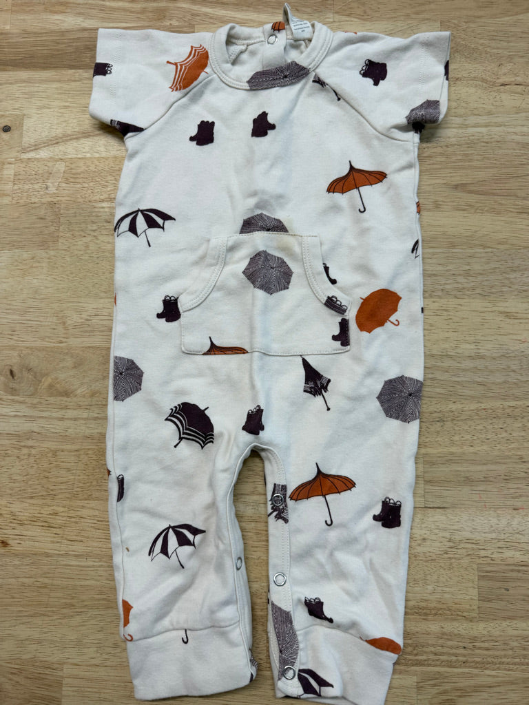 Kate Quinn Romper – 6–12M | Cream Umbrella Print | Play