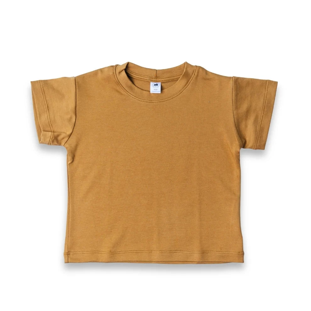 Little & Lively Youth Bamboo Boxy T-Shirt – Umber