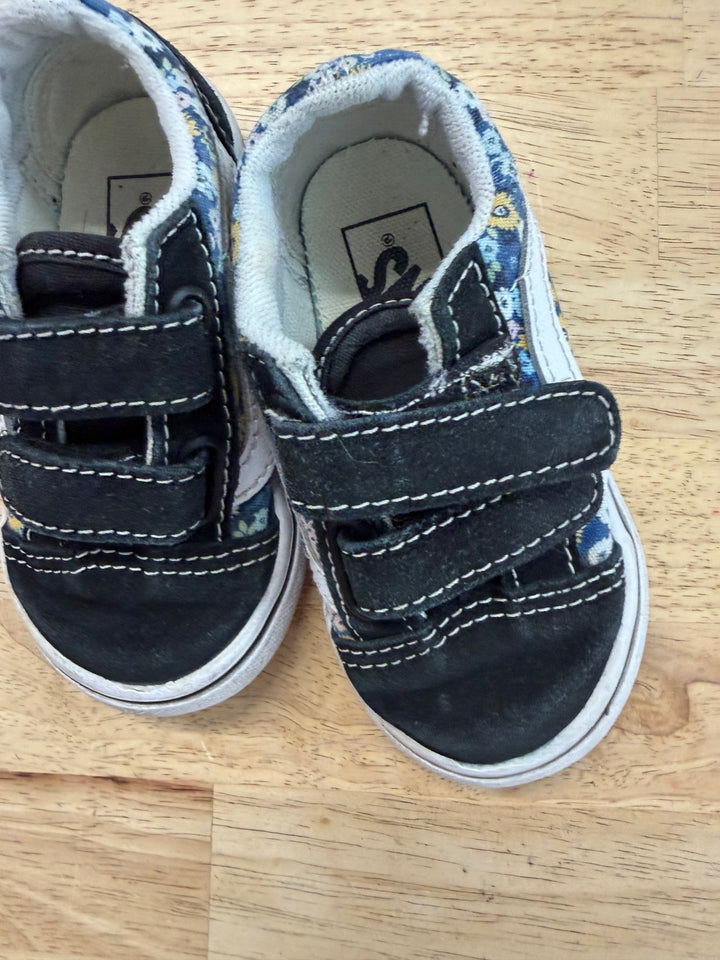 Vans Velcro Shoe – 5.5 | Blue Floral