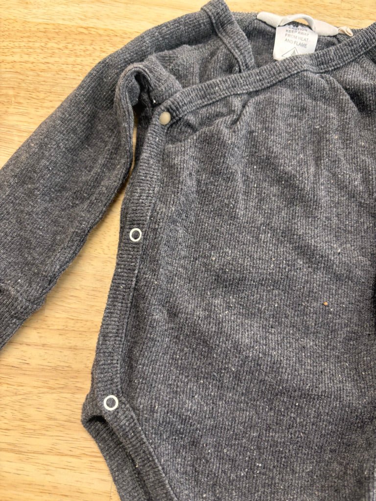 Susukoshi 1 Kimono Bodysuit – Charcoal - Nest and Sprout - Consignment