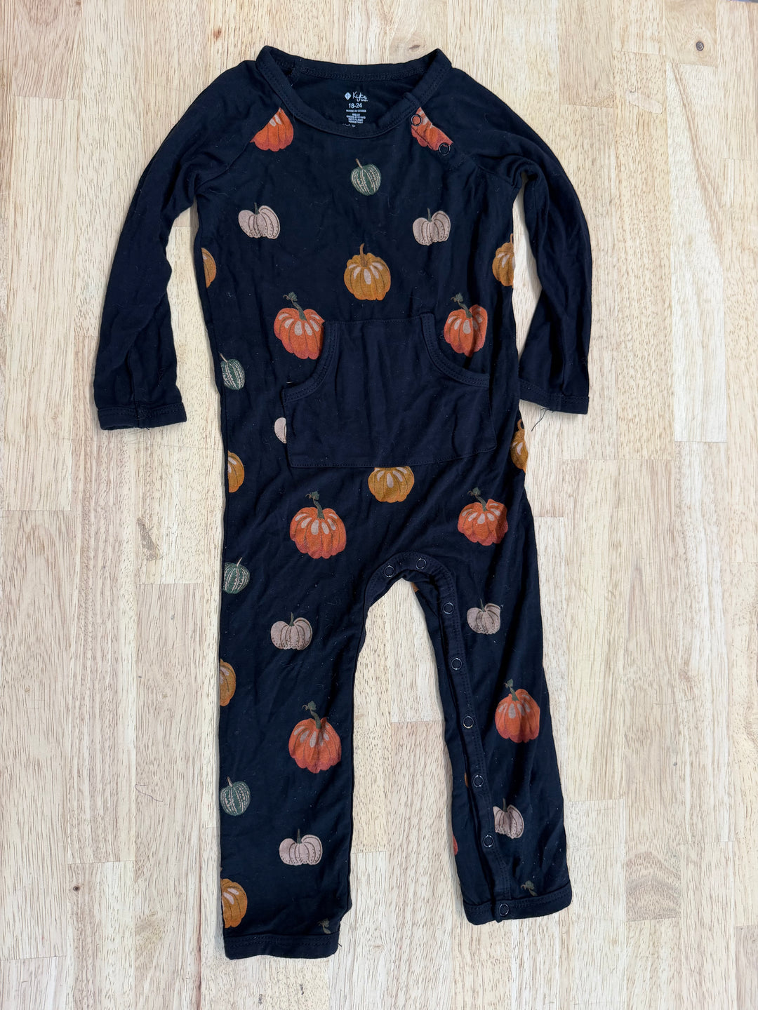 Kyte Baby Pumpkin Romper – 18–24M | Black | Holiday