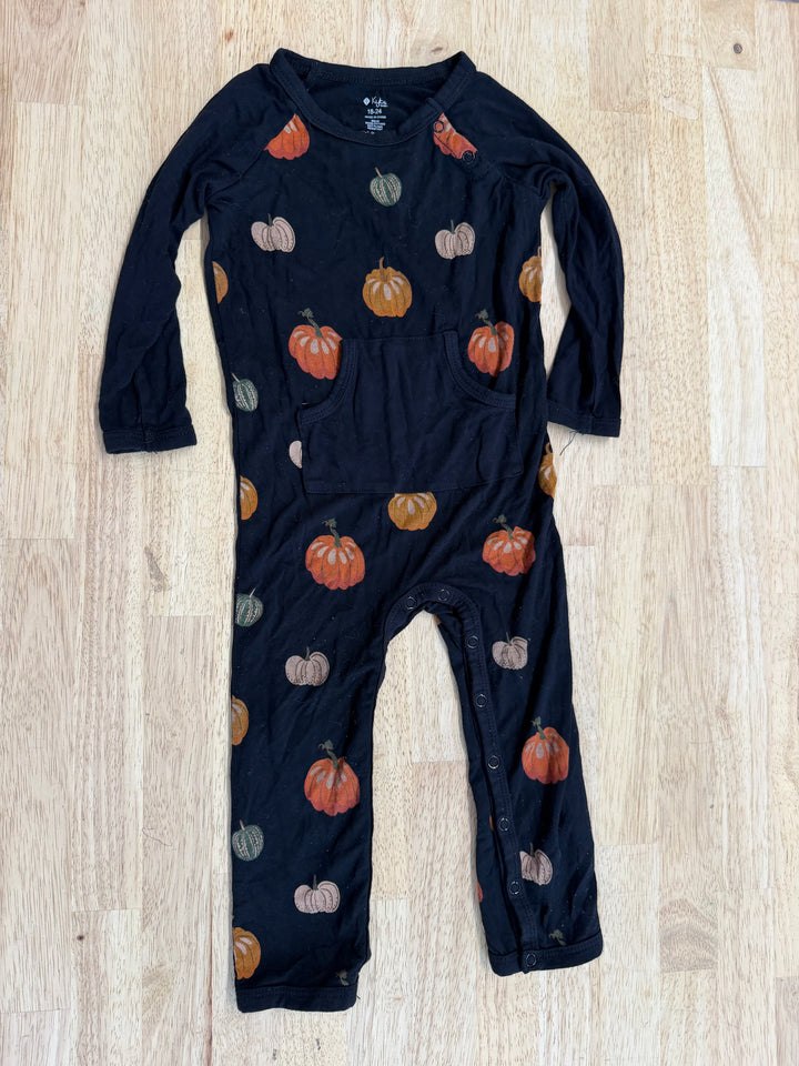 Kyte Baby Pumpkin Romper – 18–24M | Black | Holiday
