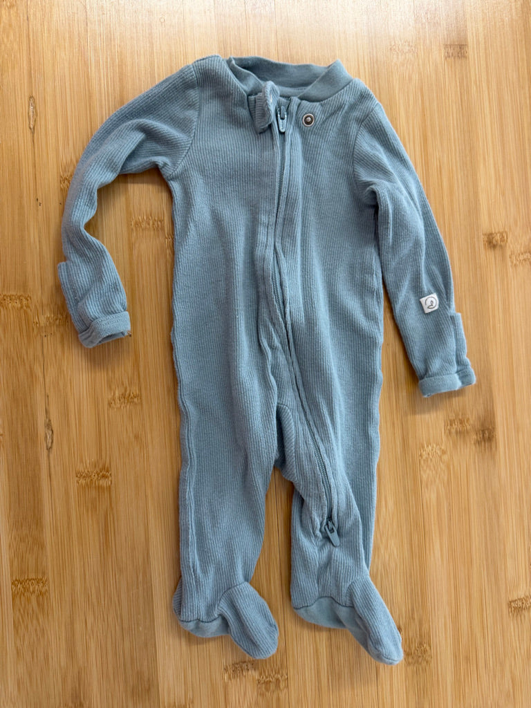 Little Planet by Carter's Footed Sleeper – nb | Blue Ribbed Two-Way Zip