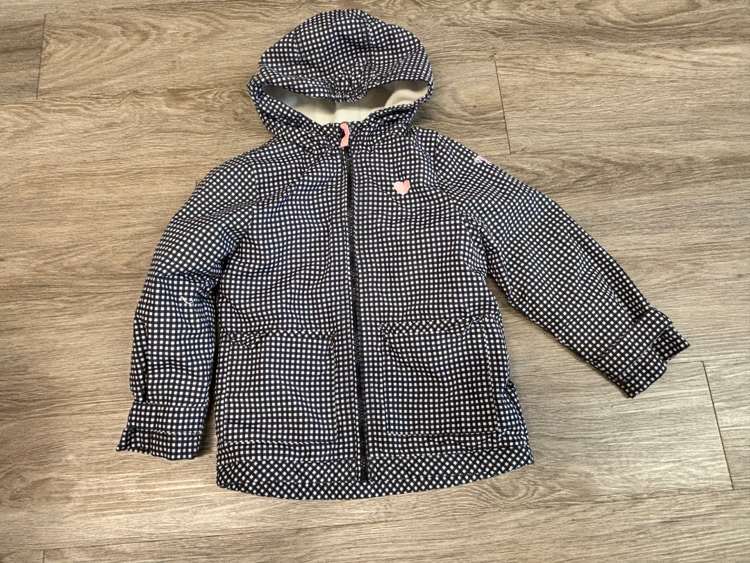 OshKosh Black Gingham Fleece-Lined Mid-Season Jacket | Size 6