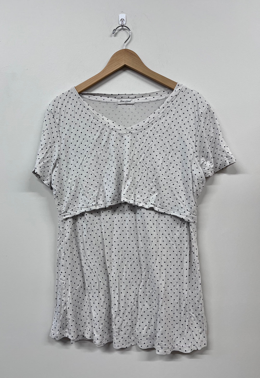 Bearsland Nursing Top, XL, White with Black Spots