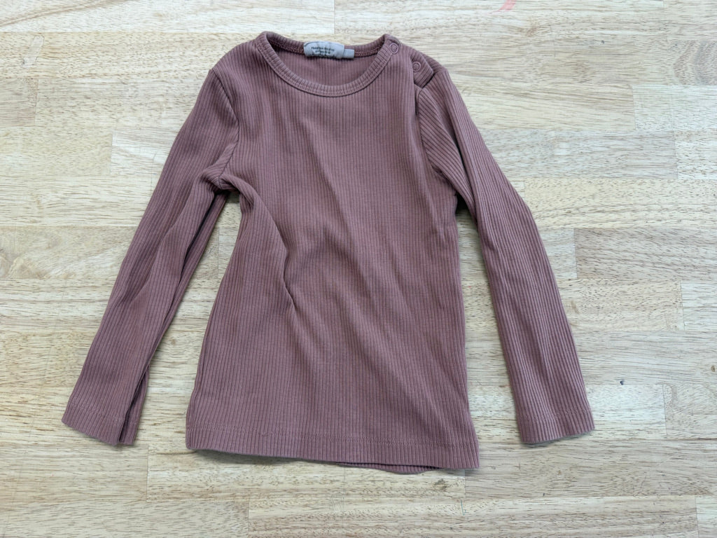 Wheat Ribbed Long Sleeve Shirt – 18 Months | Salmon
