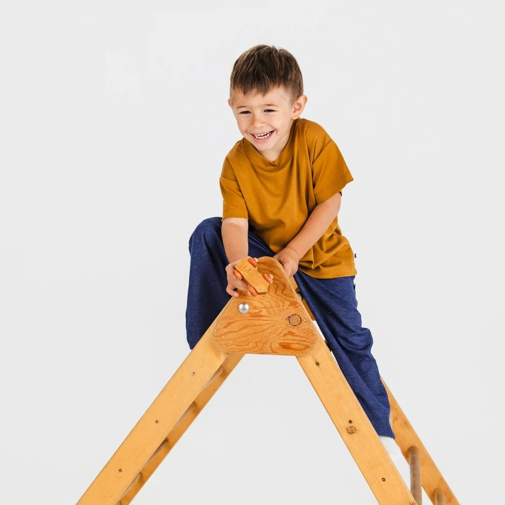 Little & Lively Youth Bamboo Boxy T-Shirt – Umber