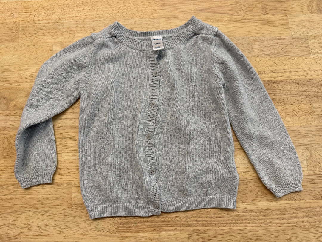 Old Navy Grey 100% Cotton Cardigan – 3T | Vintage 2014