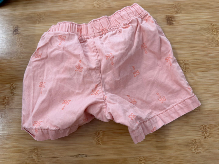 Carter's Palm Tree Shorts – 12M | Light Peach Elastic Waist