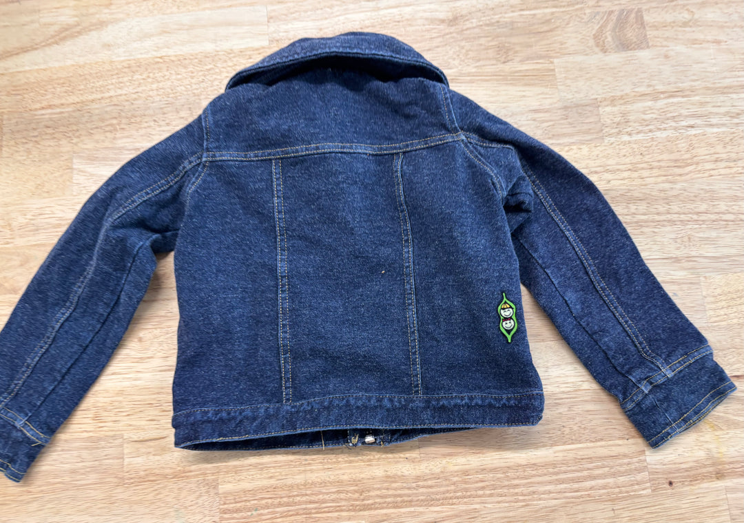 Peekaboo Beans Size 2 Cotton Denim Jacket, Dark Blue