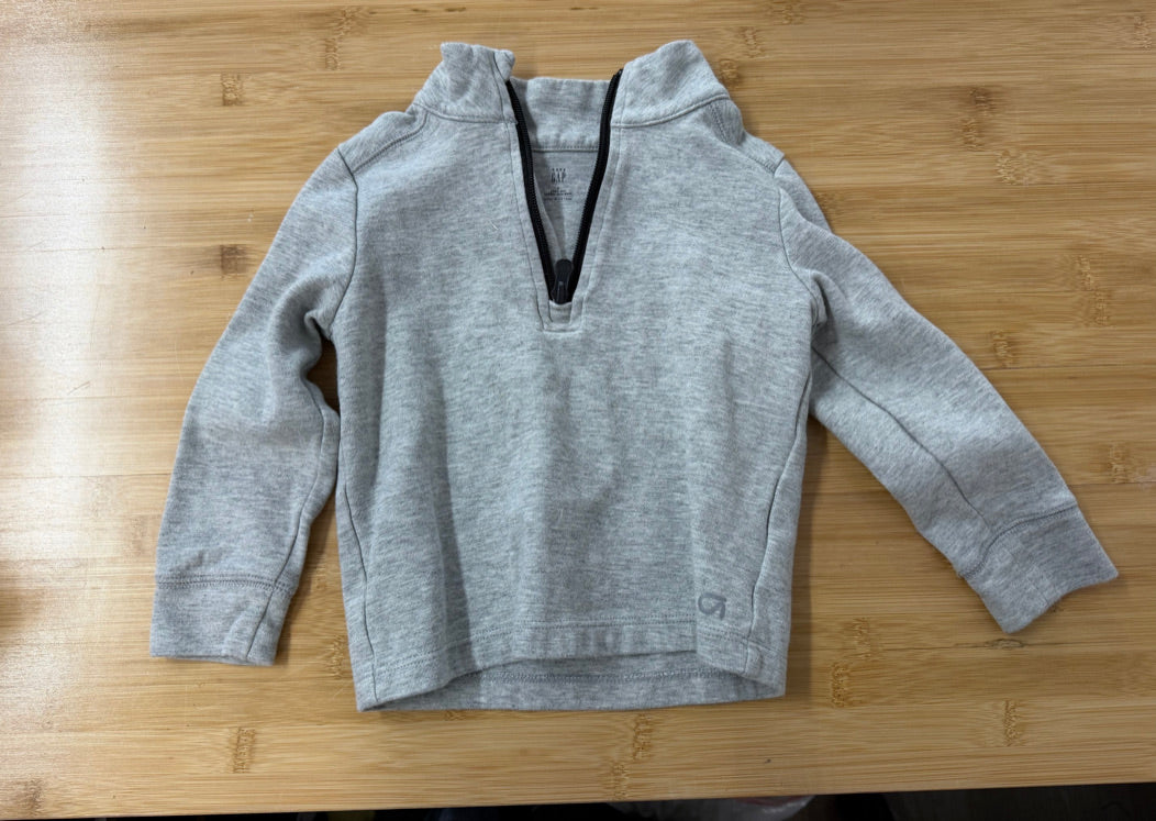 Baby Gap Quarter-Zip Sweater –3  Light Grey