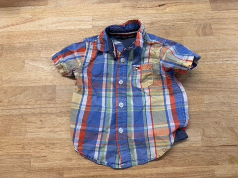 Tommy Hilfiger Plaid Button-Up Shirt 12M