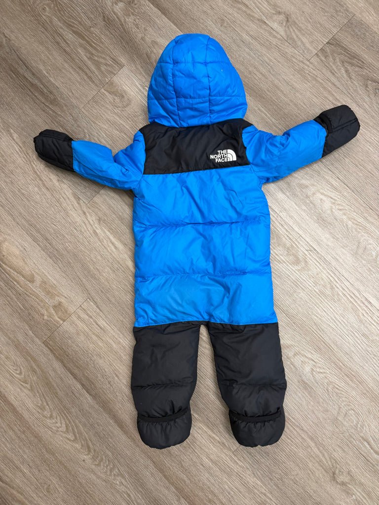 The North Face Down Bunting Snowsuit – 12–18M | Blue & Black - Nest and Sprout - Consignment