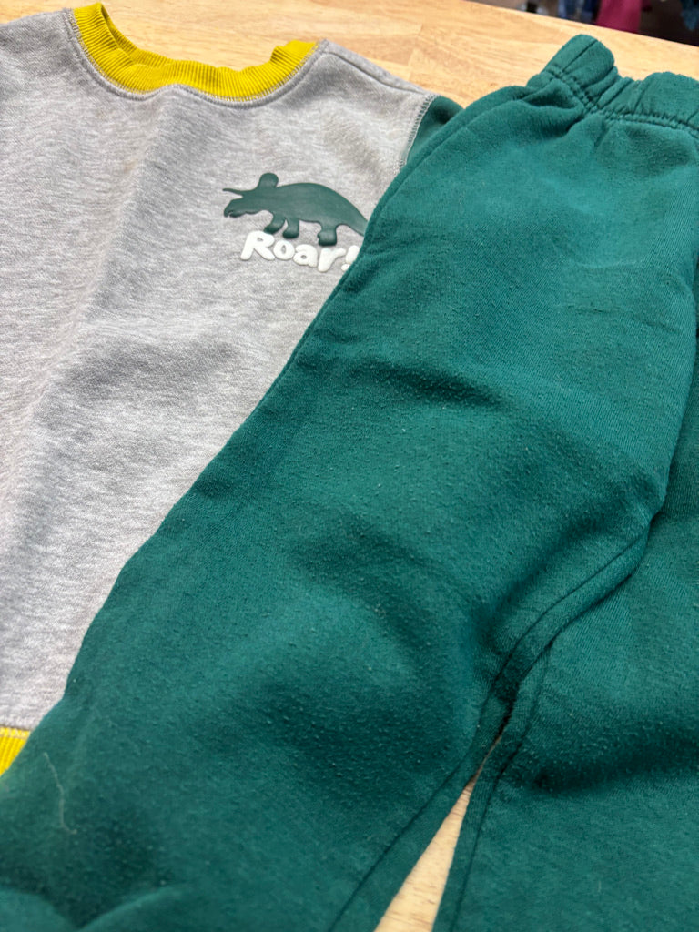George Roar Dinosaur Set Forest Green Joggers 4T