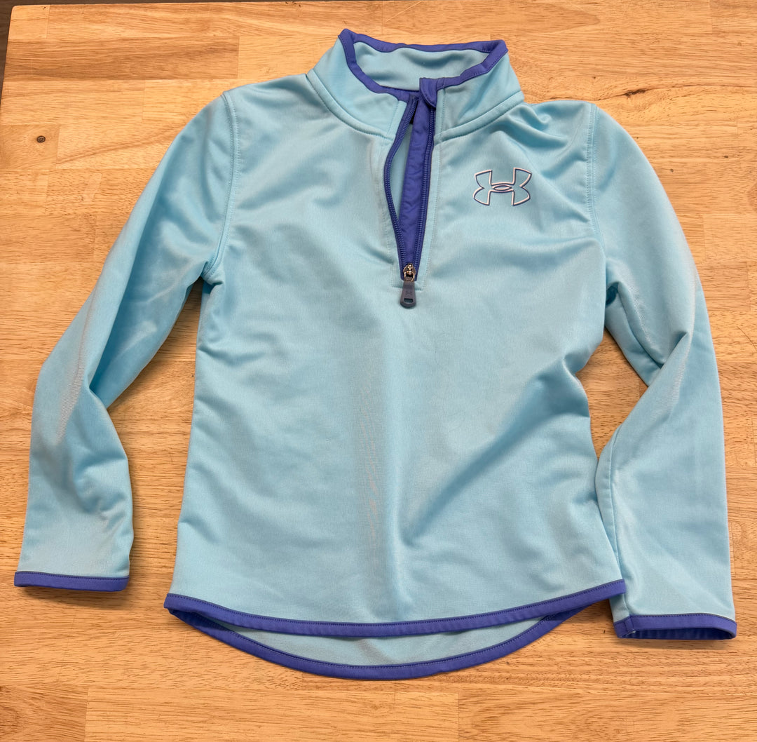 Under Armour Quarter Zip – 6X | Light Blue Athletic Top