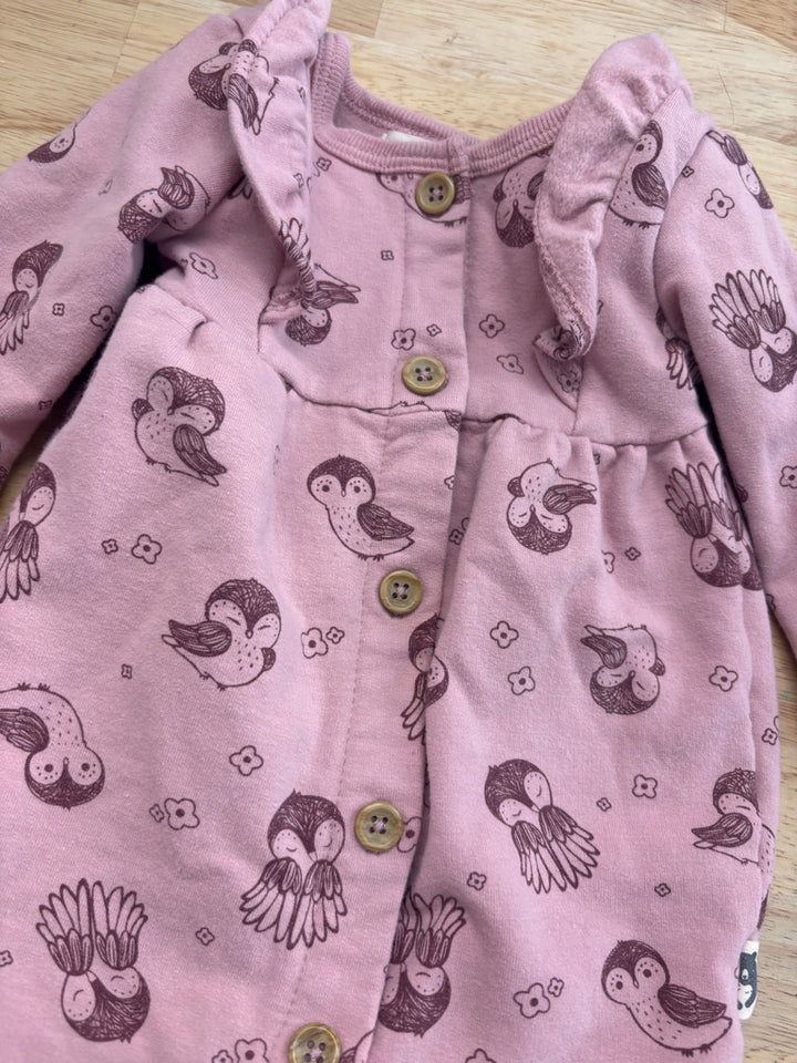 Rabbit & Bear 3–6M Romper – Pink Bird Print
