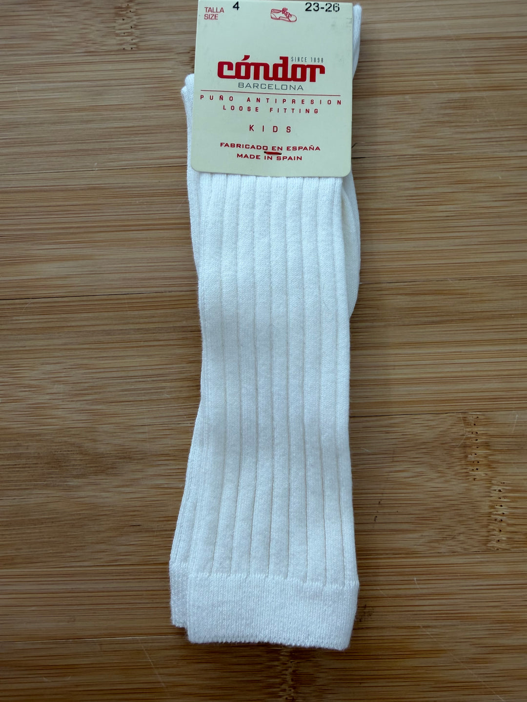 Condor Cream Ribbed Socks – Size 4 (EU 23–26)