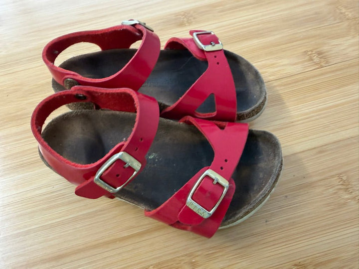 Birkenstock Double Buckle Sandals – EU 26 (US 9) | Red Metallic - Nest and Sprout-Consignment