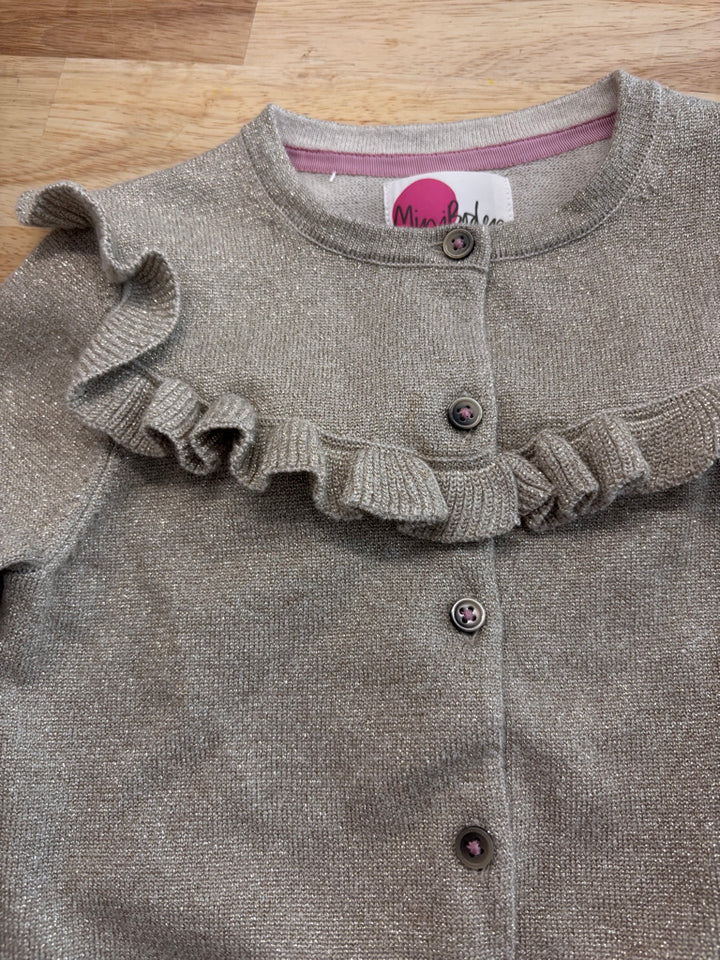 Mini Boden 7-8Y Sparkle Golden Cardigan