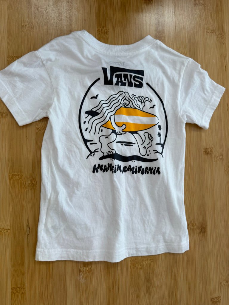 Vans Classic Fit White Graphic T-Shirt – 2T | 100% Cotton - Nest and Sprout-Consignment