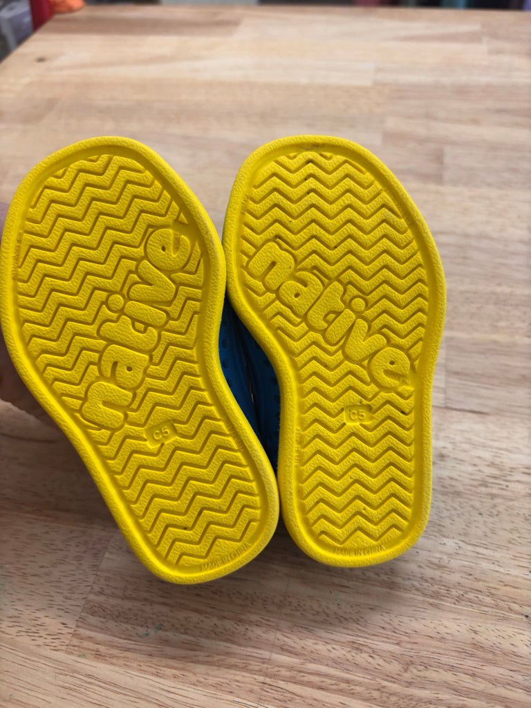 Native C5 Boat Shoes Blue/Yellow - Nest and Sprout - Consignment