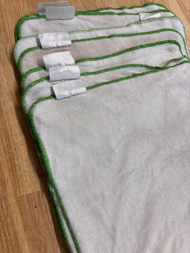 Bamboo Terry Prefolds – Green Edge - Nest and Sprout - Consignment