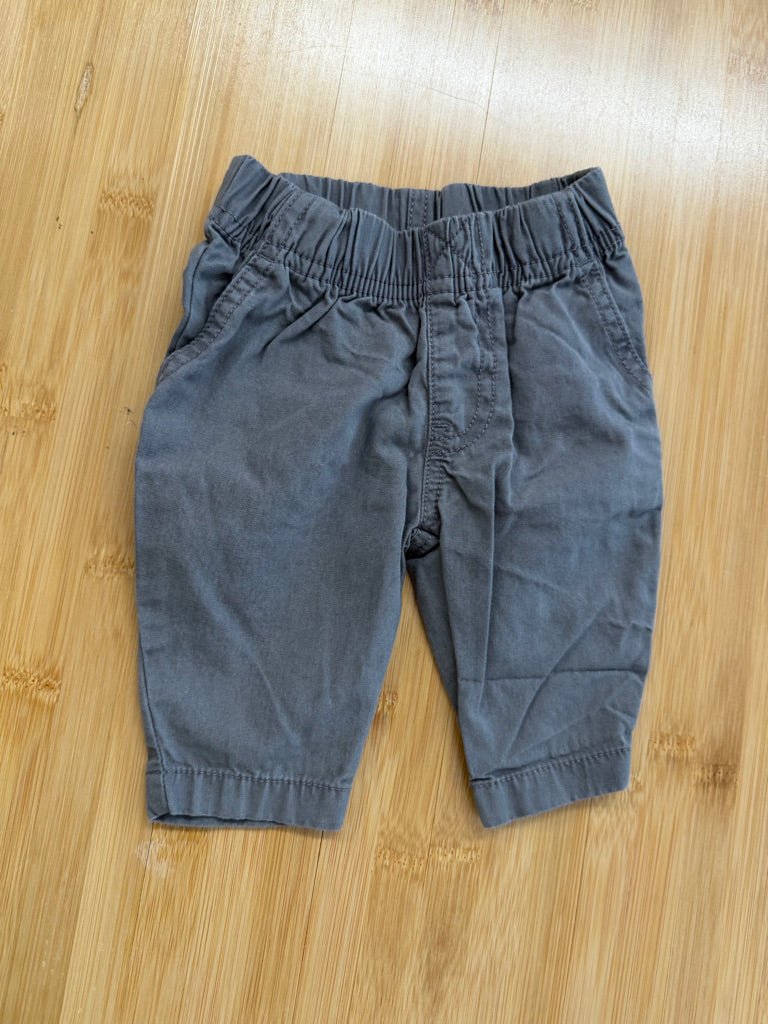 Carter's Khaki Pants – 3M | Grey Elastic Waist - Nest and Sprout-Consignment